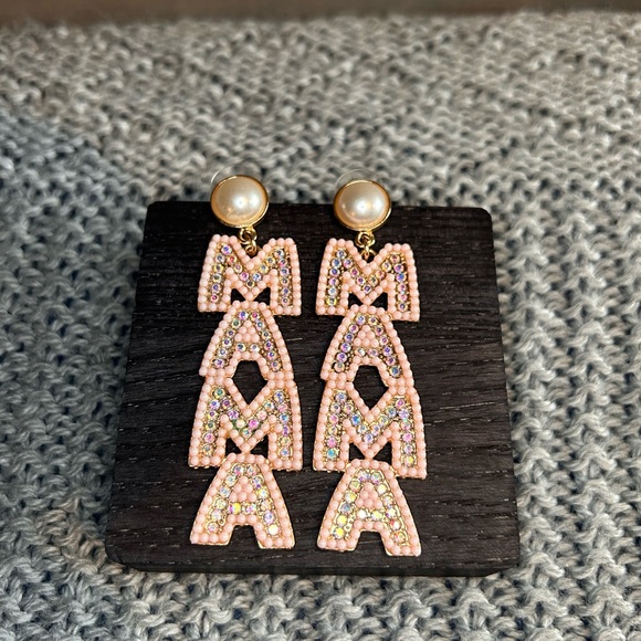 Jewelry - 3/$10 Beaded 'MAMA' Earrings